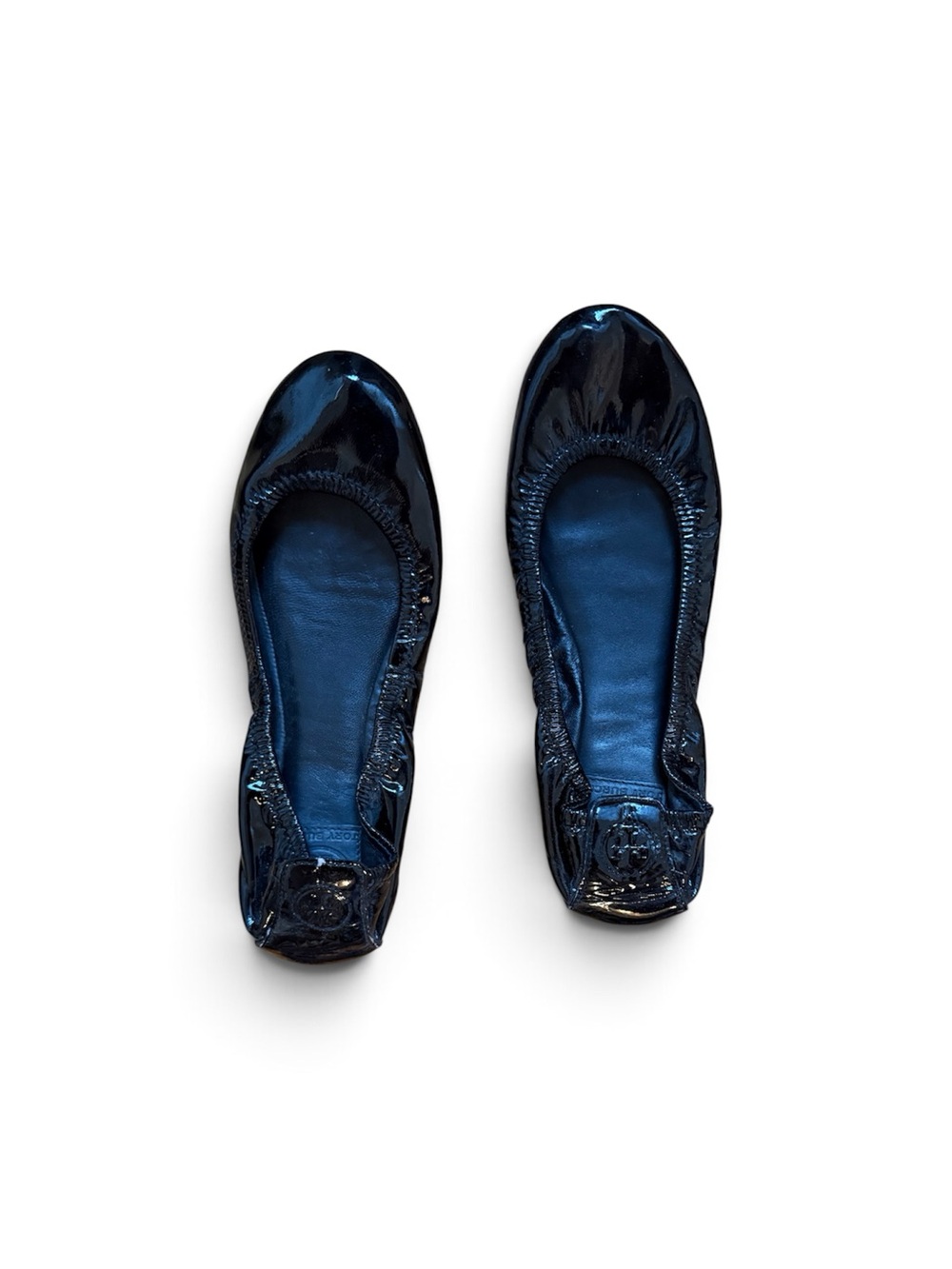 Tory Burch Black Patent Leather Eliza Ballet Flats